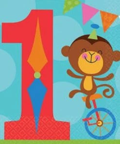 Disguise 1st Birthday Paper Napkins - 16 Pack Kids
