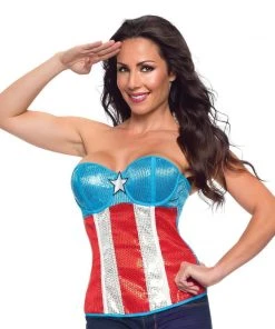 Rubie's American Dream Sequin Corset For Adults - Marvel Avengers