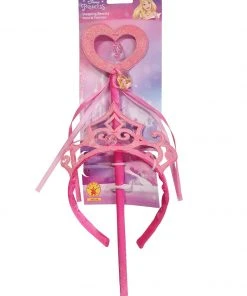 Rubie's Aurora Ultimate Princess Wand & Tiara Accessory Bundle For Kids - Disney Sleeping Beauty