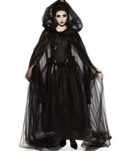 Rubie's Black Full Length Hooded Cape For Adults