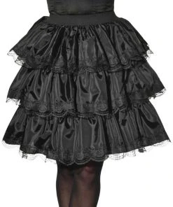 Rubie's Black Ruffle Adult Skirt