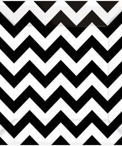 Amscan Black And White Chevron 10 Luncheon Plate Alice In Wonderland