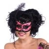 Forum Novelties Masks Burlesque Pink & Black Half Mask For Adults