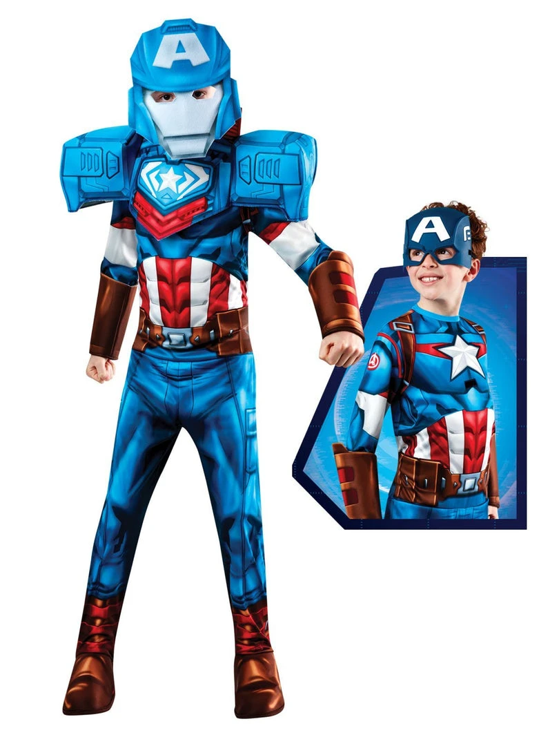 Rubie's Captain America Mechstrike Deluxe Costume For Kids - Marvel Avengers Mech Strike 3 Rubie's Captain America Mechstrike Deluxe Costume For Kids - Marvel Avengers Mech Strike