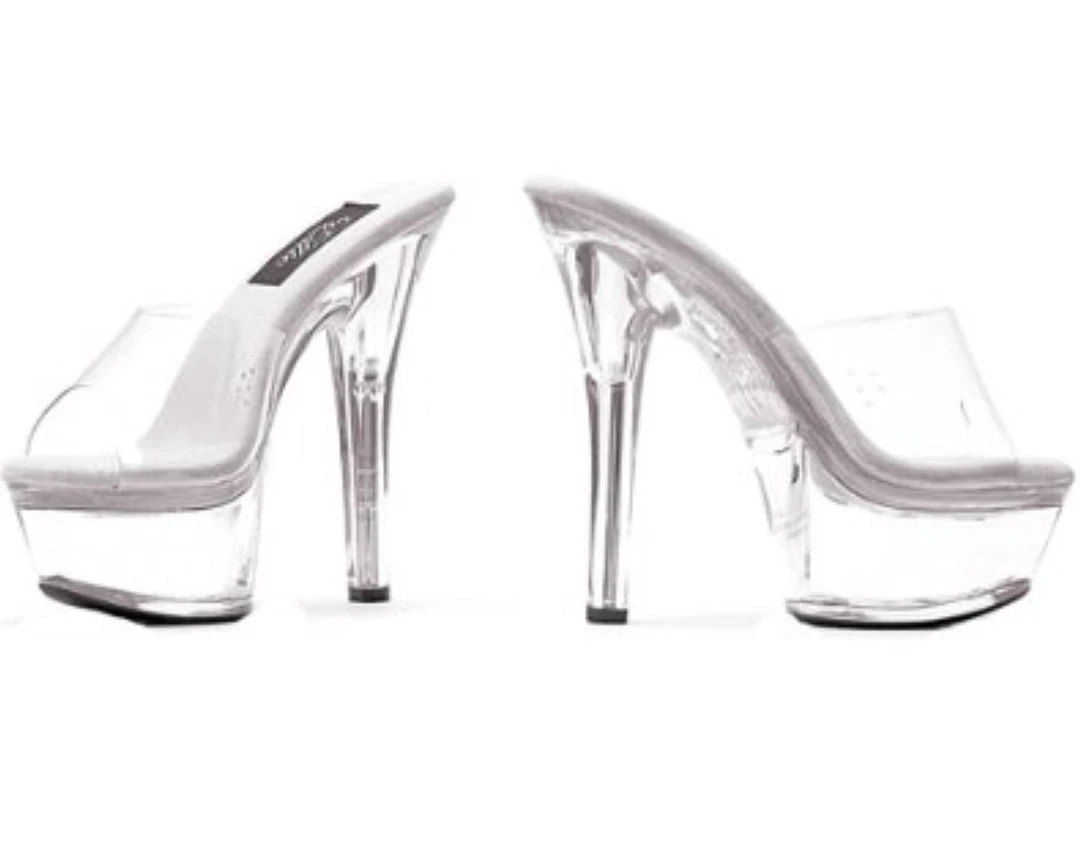 Ellie Shoes Inc Clear Mule 6 Inch Heel For Adults 3 Ellie Shoes Inc Clear Mule 6 Inch Heel For Adults