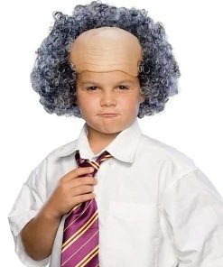 Rubie's Elderly Bald Cap With Grey Curly Sides Wig For Kids
