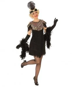 Rubie's Fabulous Flapper Black & Gold Costume For Adults