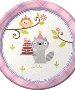 Creative Converting Happy Woodland Girl 7 Cake Plates Accessories