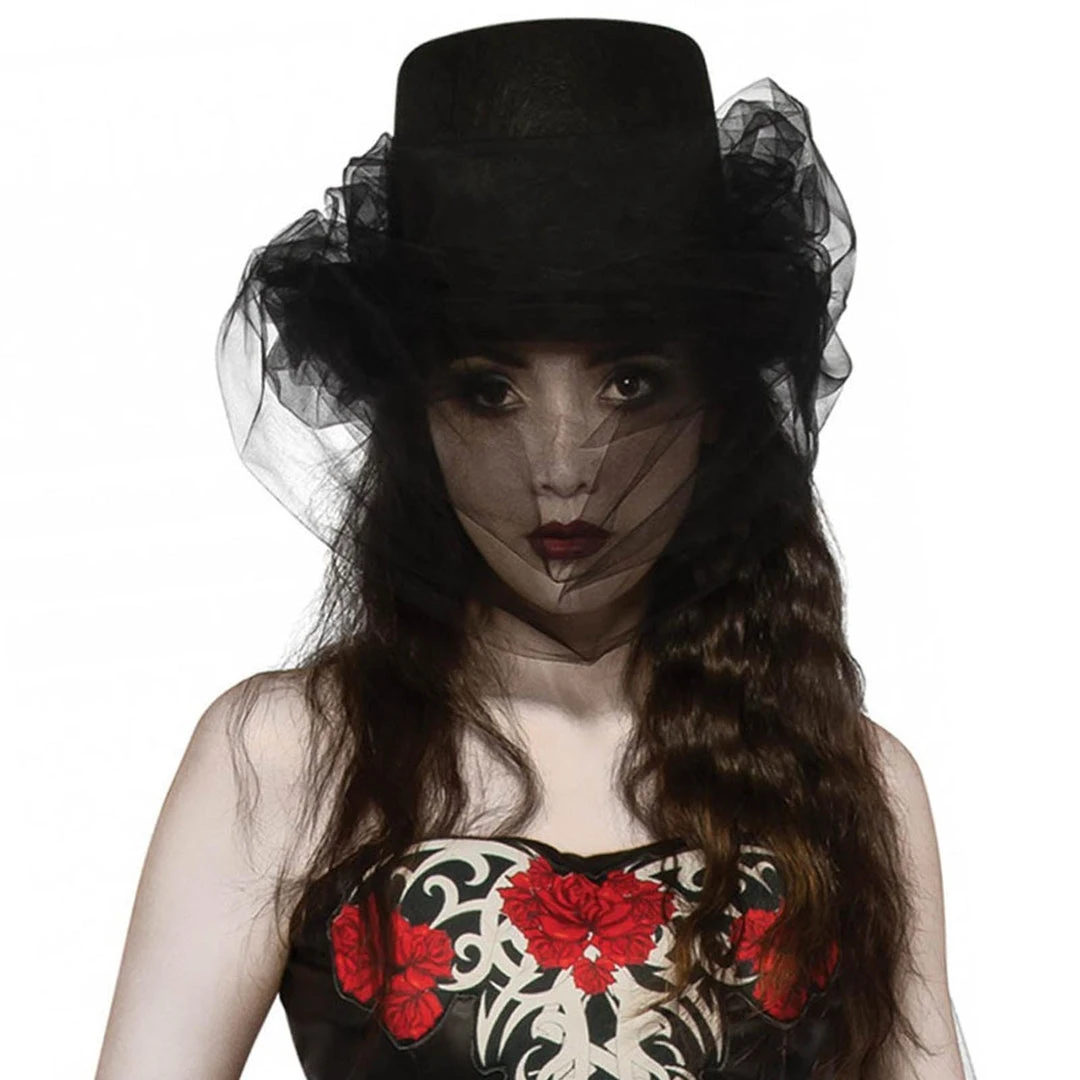 Rubie's Heart Of Darkness Top Hat With Veil Adults 3 Rubie's Heart Of Darkness Top Hat With Veil Adults