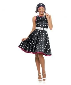 Goddessey Llc Hot 50s Black Dress Costume For Adults