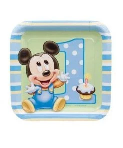 Hallmark Mickey Mouse 1st Birthday Plates - Pack Of 8