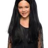 Rubie's Morticia Addams Wig For Kids - Warner Bros The Addams Family 2 Rubie's Morticia Addams Wig For Kids - Warner Bros The Addams Family