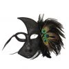 Kbw Global Corp Peacock Feather Black Half Mask For Adults