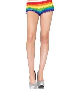 Leg Avenue Rainbow Ruffle Tanga Shorts For Adults