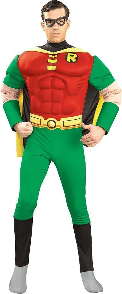 Rubie's Robin Deluxe Muscle Chest Costume For Adults - Warner Bros DC Comics 3 Rubie's Robin Deluxe Muscle Chest Costume For Adults - Warner Bros DC Comics