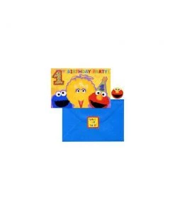 Amscan Sesame Street 1st Birthday Invitations