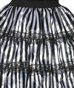 Rubie's Striped Black & White Ruffle Skirt For Adults