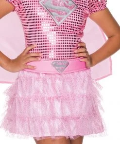 Rubie's Supergirl Premium Pink Sequin Costume For Kids - Warner Bros DC Comics