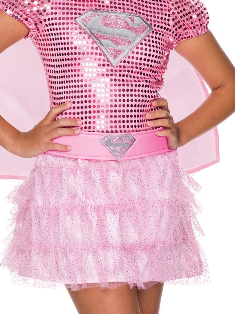 Rubie's Supergirl Premium Pink Sequin Costume For Kids - Warner Bros DC Comics 4 Rubie's Supergirl Premium Pink Sequin Costume For Kids - Warner Bros DC Comics