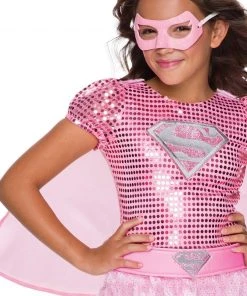 Rubie's Supergirl Premium Pink Sequin Costume For Kids - Warner Bros DC Comics 8 Rubie's Supergirl Premium Pink Sequin Costume For Kids - Warner Bros DC Comics