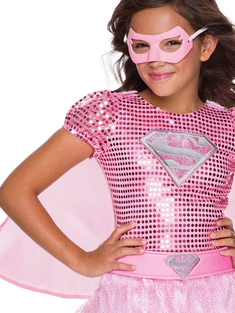 Rubie's Supergirl Premium Pink Sequin Costume For Kids - Warner Bros DC Comics 5 Rubie's Supergirl Premium Pink Sequin Costume For Kids - Warner Bros DC Comics