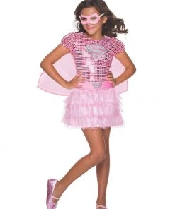 Rubie's Supergirl Premium Pink Sequin Costume For Kids - Warner Bros DC Comics