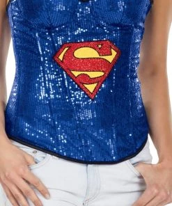 Rubie's Supergirl Sequin Corset For Adults - Warner Bros DC Comics 6 Rubie's Supergirl Sequin Corset For Adults - Warner Bros DC Comics