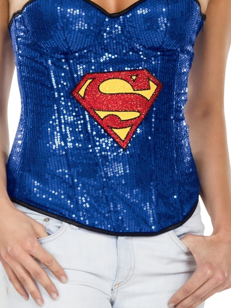 Rubie's Supergirl Sequin Corset For Adults - Warner Bros DC Comics 4 Rubie's Supergirl Sequin Corset For Adults - Warner Bros DC Comics