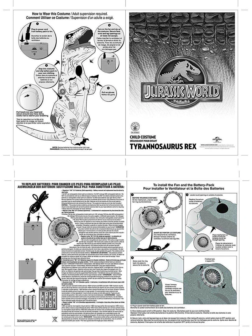 Rubie's T-Rex Inflatable Plus Size Costume For Adults - Universal Jurassic World 5 Rubie's T-Rex Inflatable Plus Size Costume For Adults - Universal Jurassic World