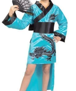 Rubie's Teal Dragon Girl Kimono Costume For Kids