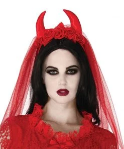 Rubie's Accessories Villainous Veil Devil Horns Headpiece